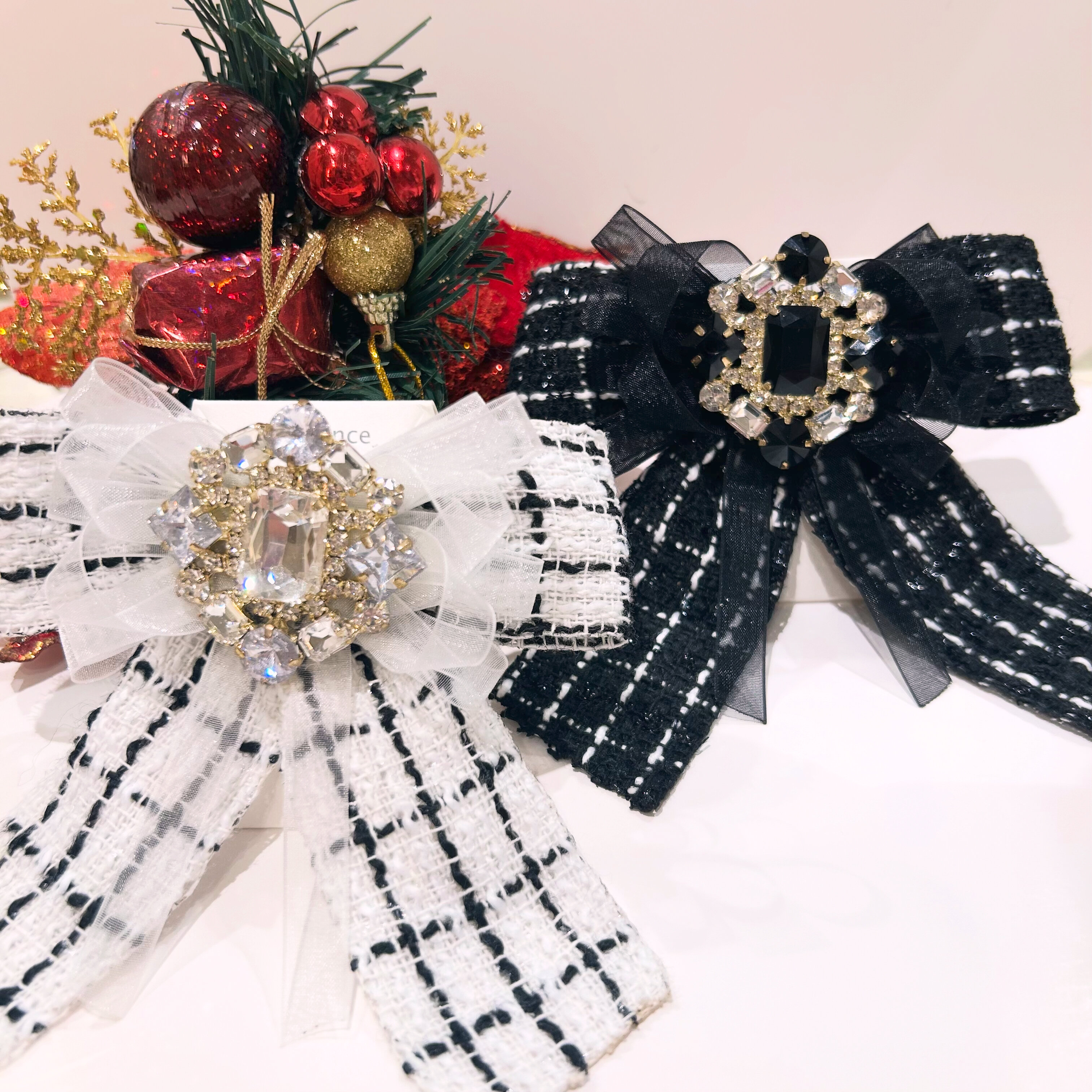 ツイードビジューバレッタ