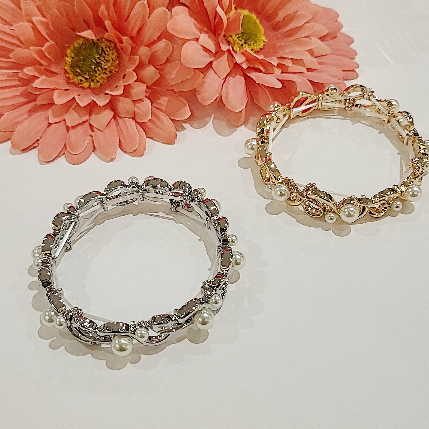 メタルパールブレスレット