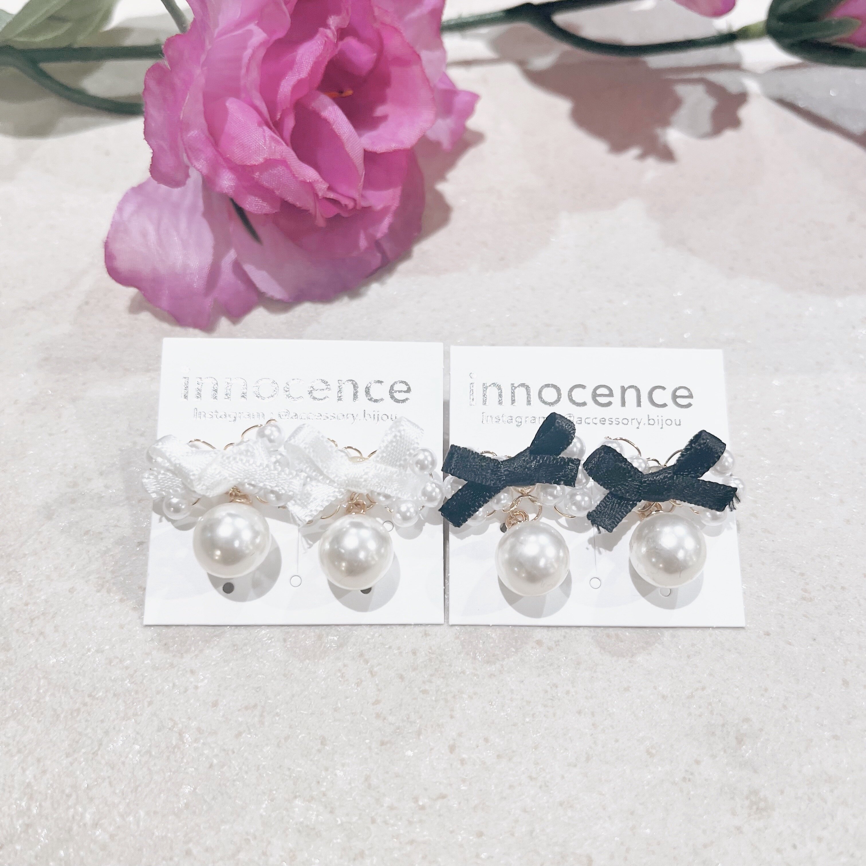 パールリボンピアス