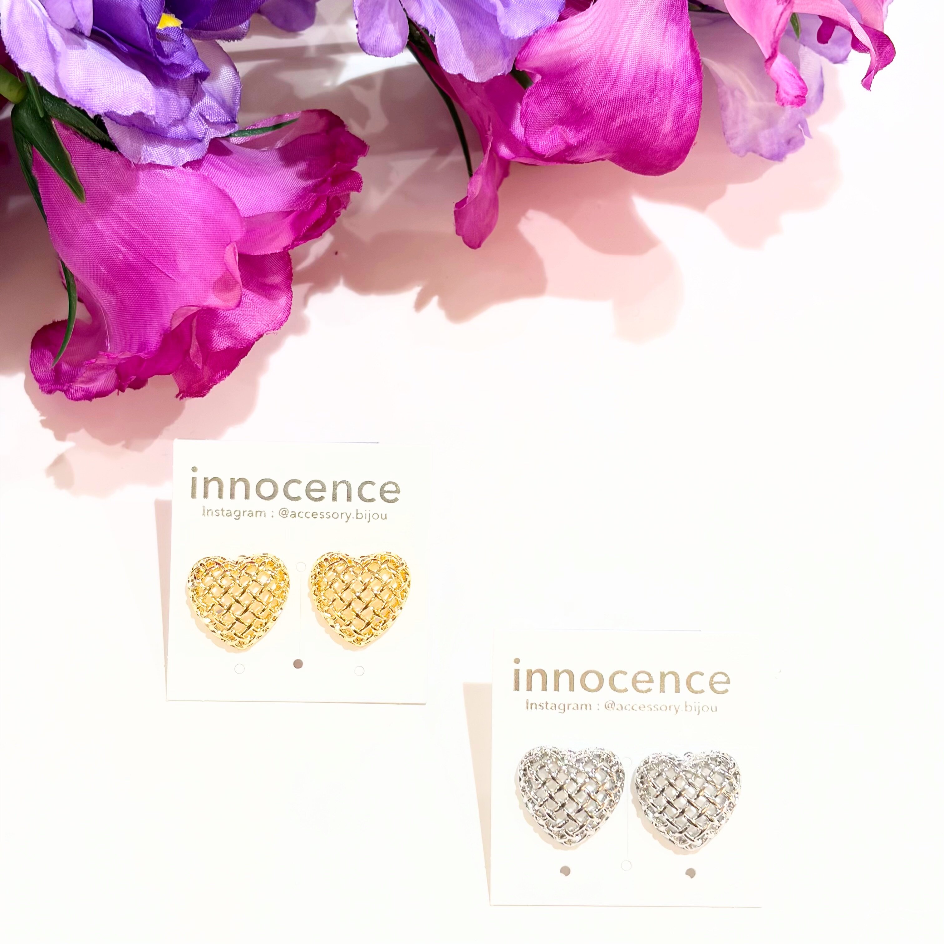 ハートメタルピアス