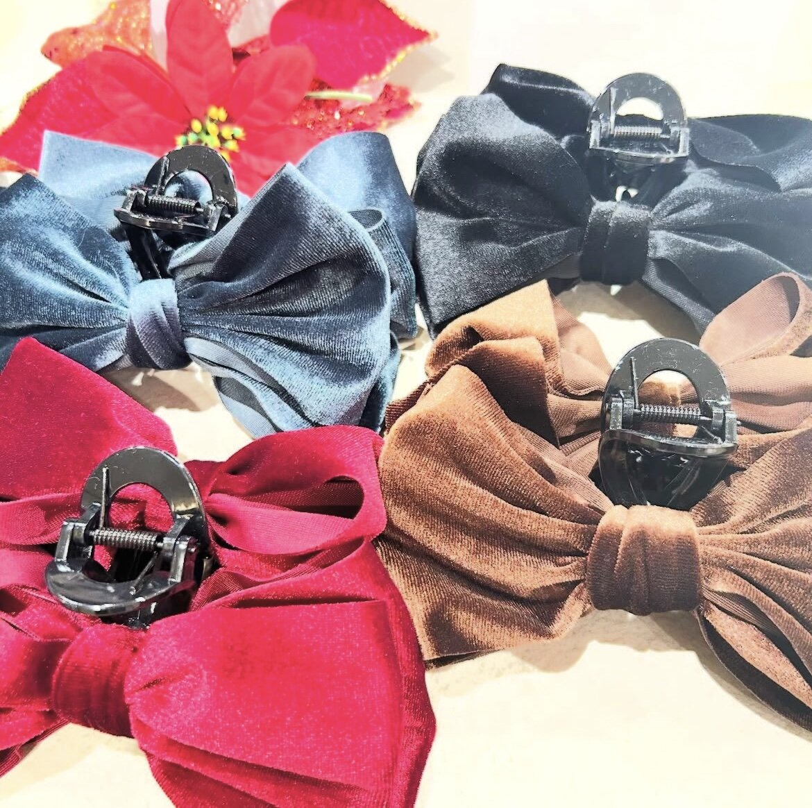 ベロアリボンバンスクリップ